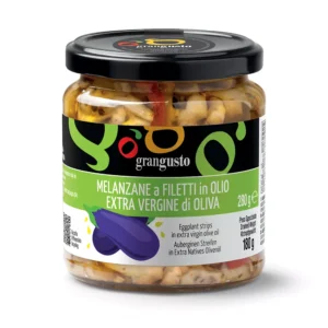 Distributore all’ingrosso Melanzane a filetti in olio evo 280 grammi GranGusto