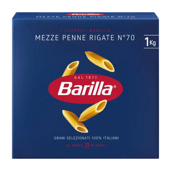 Distributore all’ingrosso Mezze penne rigate 1 kg Barilla Gamma Nord