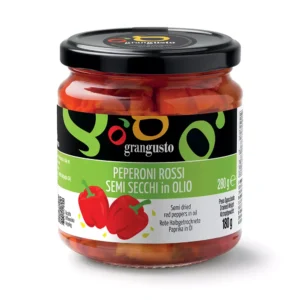 Distributore all’ingrosso Peperoni rossi semi secchi in olio GranGusto