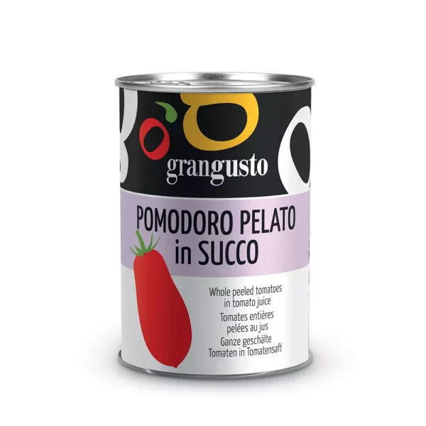 Distributore all’ingrosso Pomodoro pelato in succo qualità superiore 400 grammi GranGusto