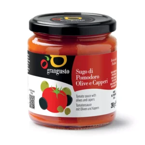 Distributore all’ingrosso Sugo di pomodoro olive e capperi 290 grammi GranGusto